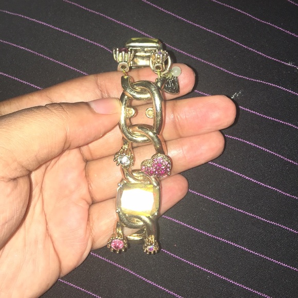 Gold Betsy Johnson bracelet - Picture 2 of 3